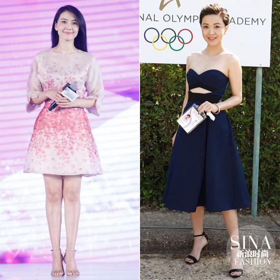 高圓圓、郭采潔示范一字鞋