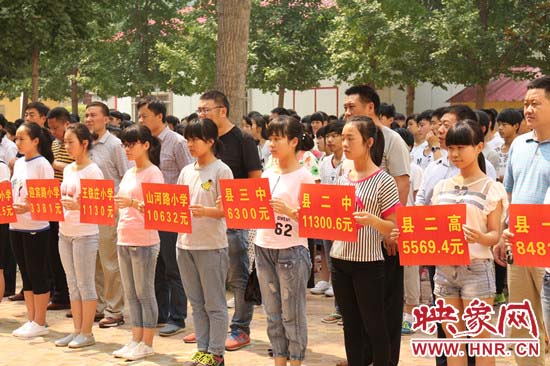 經(jīng)過一周的廣泛宣傳動員，全縣教育系統(tǒng)共捐款174113元。