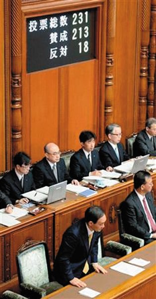 27日，日本國會參議院公布新建“國家安全保障會議”法案投票結果。