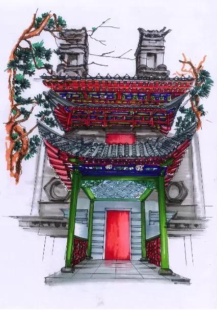 明艷的紅、生機的綠、深沉的藍、古樸的灰，足見博雅樓的獨特韻味。