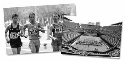 左圖:5月10日,遼寧隊(duì)選手耿志耀(左一)在十二運(yùn)男子50公里競(jìng)走比賽中。 　　新華社記者 李 鋼攝 　　右圖:6月10日,十二運(yùn)網(wǎng)球團(tuán)體賽在大連正式開(kāi)拍,部分比賽遭遇了“零觀(guān)眾”的尷尬場(chǎng)面。 　　人民視覺(jué)