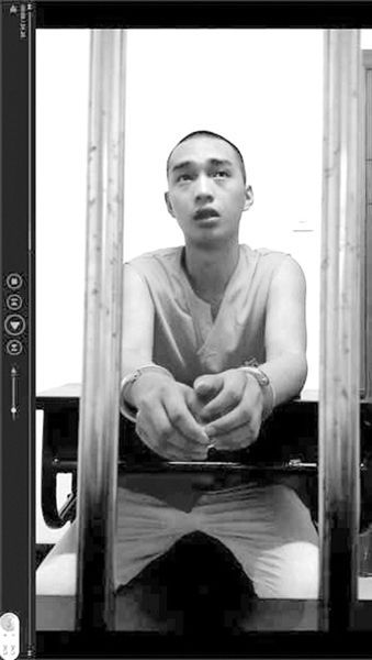 在看守所里的陳明燦。視頻截圖