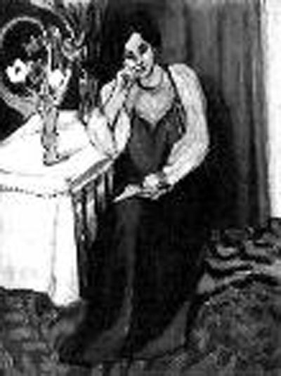 馬蒂斯的《穿著黃、白服裝閱讀的女孩》