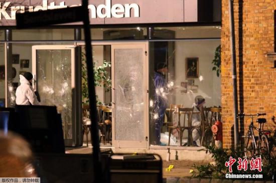 圖為丹麥咖啡館槍擊案現場。