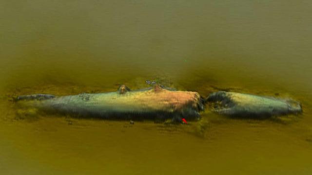 圖為U-78潛艇的聲納掃描圖。