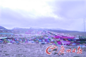 沿途遍地可見(jiàn)的五彩經(jīng)幡。