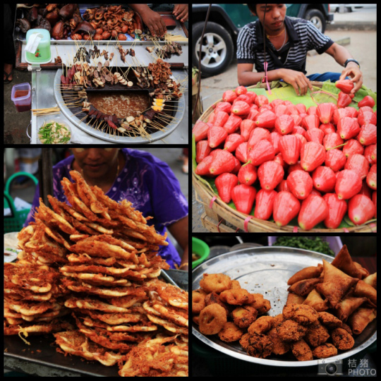 緬甸，繽紛的街邊平民小吃