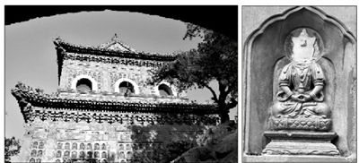 智慧海外景(左圖)和受損佛像。圖/CFP