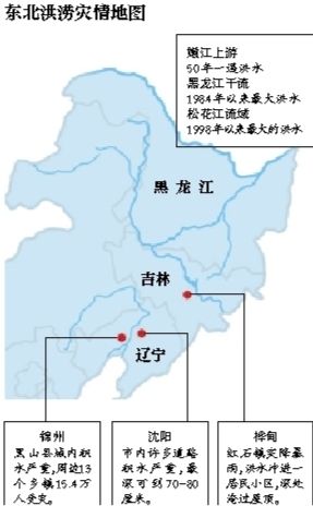 受持續(xù)降雨的影響，嫩江、松花江、黑龍江等3條大江同時出現(xiàn)超警戒水位的流域性大洪水