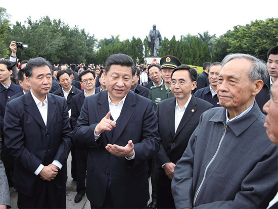 2012 年12 月，習近平任中共中央總書記后首次離京，即到改革前沿的廣東考察