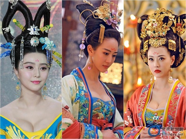 范冰冰、張鈞甯、周海媚，在《武媚娘》中爆乳演出