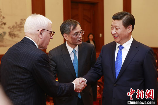 10月23日，中國國家主席習近平在北京釣魚臺國賓館會見清華大學經(jīng)濟管理學院顧問委員會海外委員。