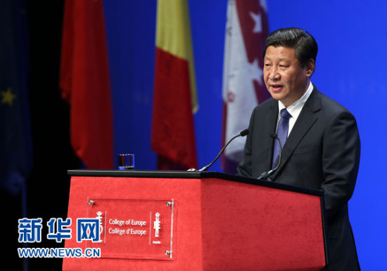 4月1日，國家主席習(xí)近平在比利時布魯日歐洲學(xué)院發(fā)表重要演講。新華社記者 龐興雷 攝