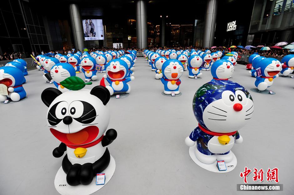 圖為在成都亮相的哆啦A夢。