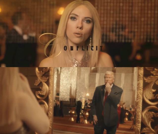 斯嘉麗·約翰遜假扮伊萬(wàn)卡推出的“女幫兇”香水廣告截圖