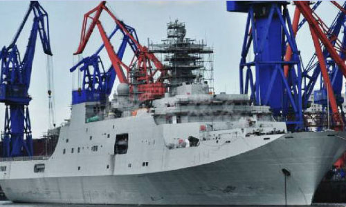 網(wǎng)友拍攝到正在建造中的新一艘071型船塢登陸艦 網(wǎng)友拍攝到正在建造中的新一艘071型船塢登陸艦