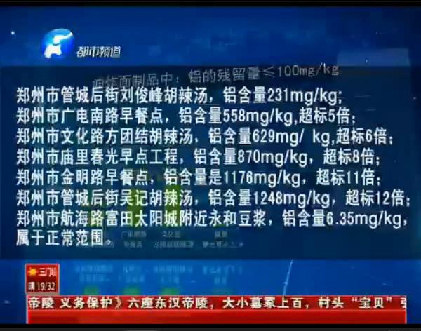 來看看鄭州早餐點哪家鋁超標？