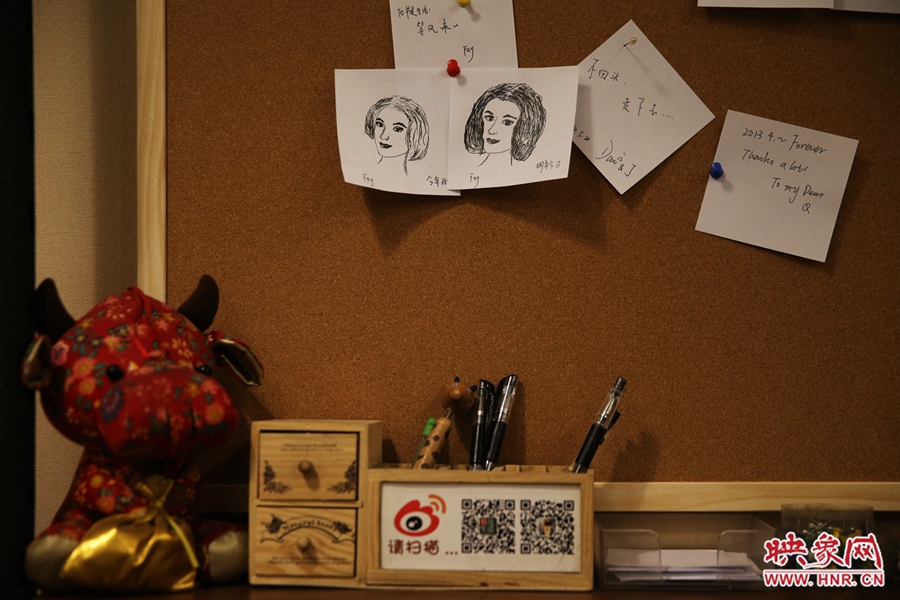 書店內(nèi)留言板一角。